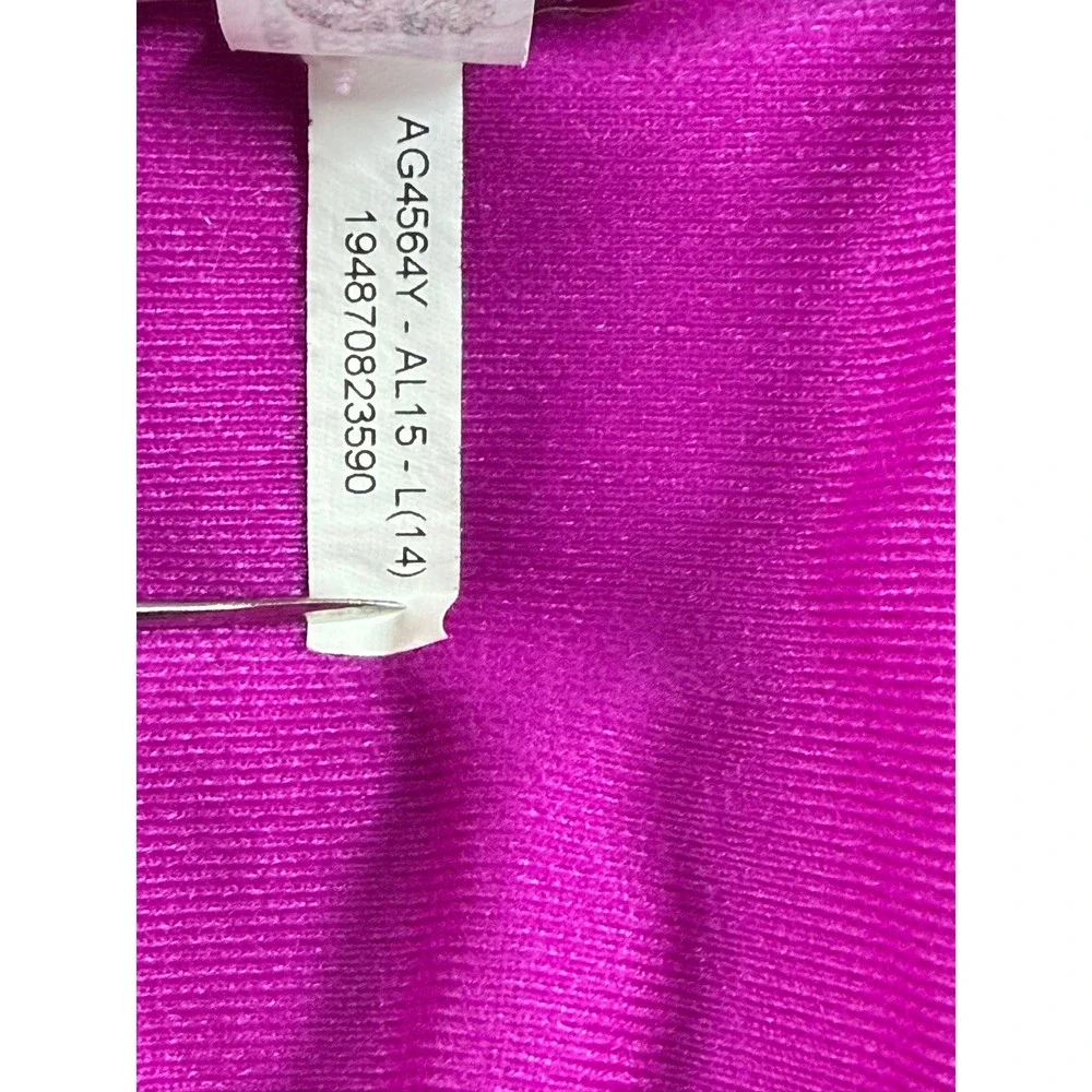 Adidas Kids Track Jacket Purple Full Zip 3 Stripe Activewear Size 14 - Picture 8 of 8